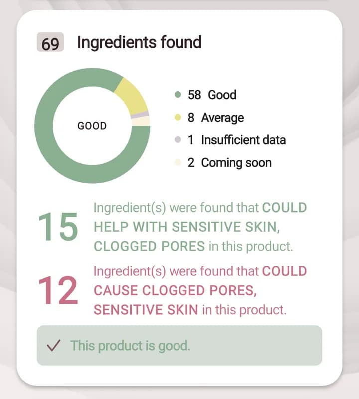 Personalized skin-type results in the app